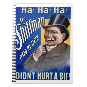 Dentist zette mijn tanden vast Vintage Poster Hers Notitieboek