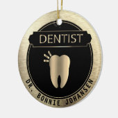 Dentist 🦷 - zwart en goud keramisch ornament (Links)