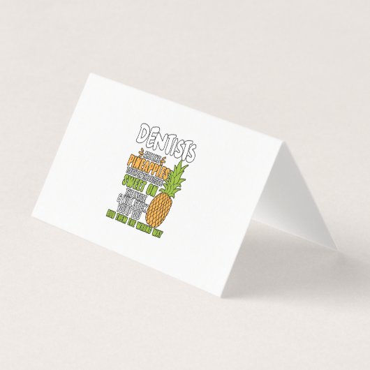 Dentisten zijn als ananassen. visitekaartje (Voorkant)