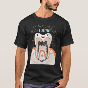 Dentistische anatomie van een tand t-shirt