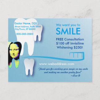 Dentistische Briefkaart: We willen dat je SMILE Briefkaart