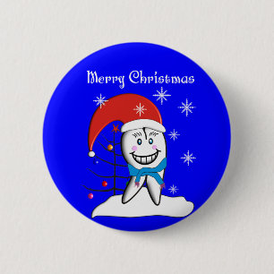 Dentistische kerstkaarten en cadeautjes ronde button 5,7 cm