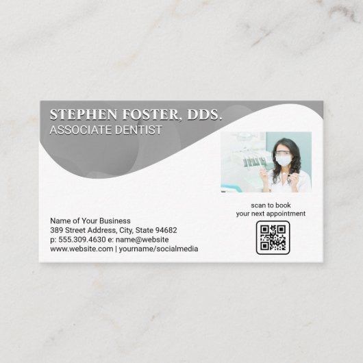 Dentistische Sjabloon | Tandheelkunde | QR-code Visitekaartje (Voorkant)