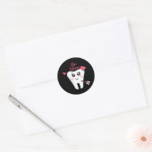 Dentistische Valentijn - Tooth Heart, BE Mijne Ronde Sticker (Envelop)