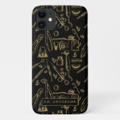 Dentistry Art Gold Pattern Monogram Case-Mate iPhone Case (Achterkant)