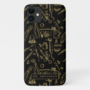 Dentistry Art Gold Pattern Monogram Case-Mate iPhone Case