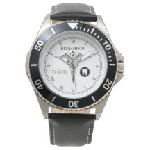 Dentistry Custom Name Elegant Black|White Watch