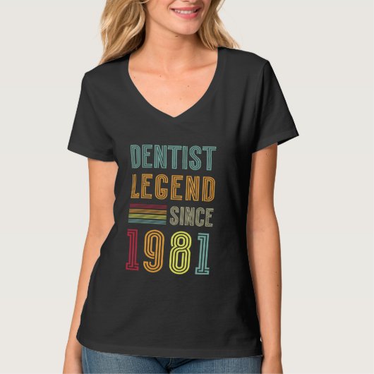 Dentistry Legend 1981 44 Years Doctor 44th Birthda T-shirt (Voorkant)