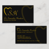 Dentistry Logo Yellow Black Simple Teeth Visitekaartje (Voorkant / Achterkant)