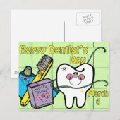 Dentist's Day March 6 Briefkaart (Voorkant / Achterkant)