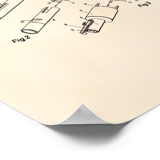 Dentist's Drill 1965 Patent Art Old Peper Poster (Hoek)