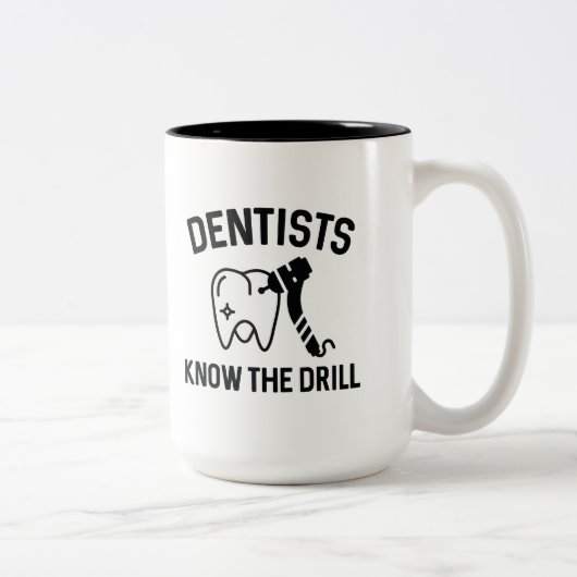 Dentists Know The Drill Tweekleurige Koffiemok (Rechts)