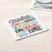 Dentists maken de wereld een betere plek kartonnen onderzetters (Schuin)