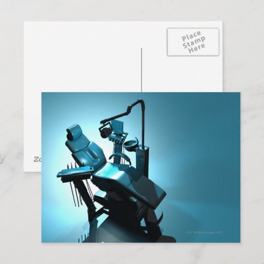 Dentist's stoel, computerkunstwerk. briefkaart (Voorkant / Achterkant)