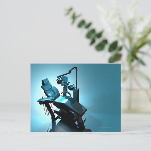 Dentist's stoel, computerkunstwerk. briefkaart (Staand voorkant)