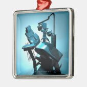 Dentist's stoel, computerkunstwerk. metalen ornament (Links)