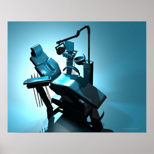 Dentist's stoel, computerkunstwerk. poster (Voorkant)