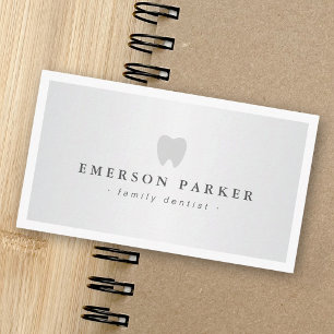 Dentisttand logo moderne lichtgrijze gradiënt visitekaartje