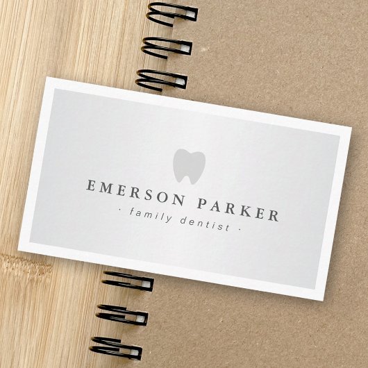 Dentisttand logo moderne lichtgrijze gradiënt visitekaartje