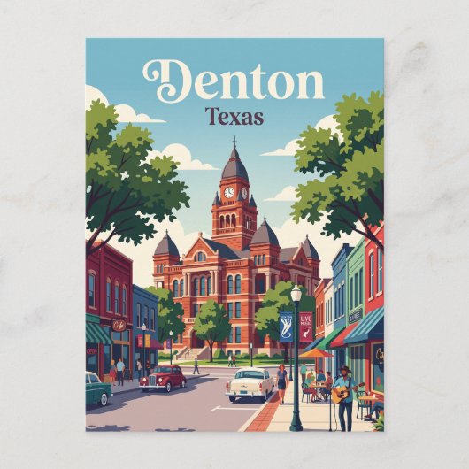 Denton, Texas Briefkaart (Voorkant)