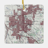 Denton Texas City Map Keramisch Ornament (Voorkant)