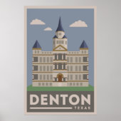 Denton Texas Courthouse Poster (Voorkant)