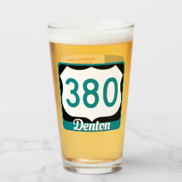 Denton, Texas en US 380, Pint Glass Glas