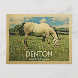 Denton Texas Horse Boerderij - Vintage Travel Briefkaart