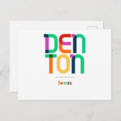 Denton Texas Mid Century, Pop Art, Briefkaart (Voorkant / Achterkant)