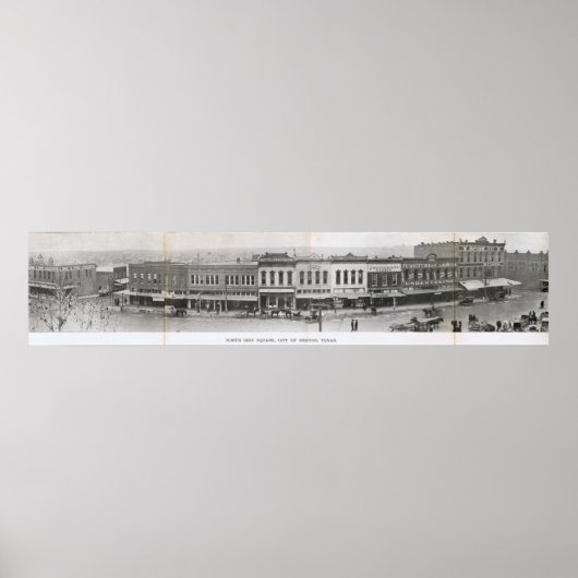 Denton, Texas - North Side of Square, begin jaren  Poster (Voorkant)