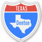 Denton Texas Sign Sticker (Voorkant)