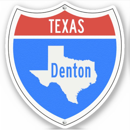 Denton Texas Sign Sticker (Voorkant)