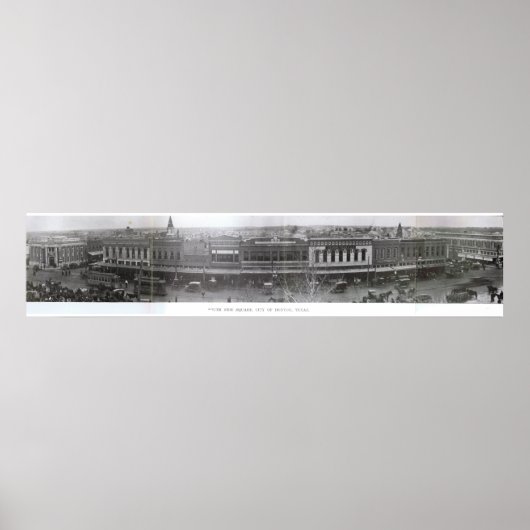 Denton, Texas - South Side of Square Early 1900 Poster (Voorkant)