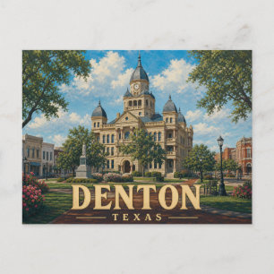Denton Texas Vintage Reisposter Briefkaart