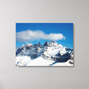 Dents du Midi Swiss Holiday Card Canvas Afdruk