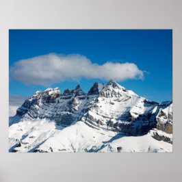 Dents du Midi Swiss Holiday Card Poster