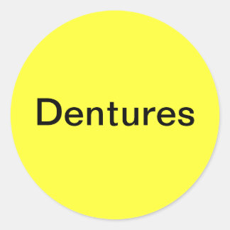 Dentures-etiket/ Ronde Sticker