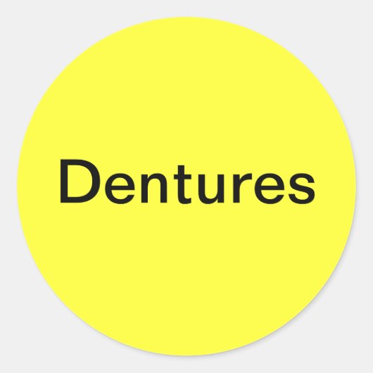 Dentures-etiket/ Ronde Sticker (Voorkant)