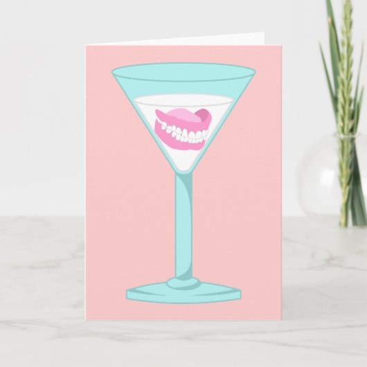 Dentures False Teeth Martini Kaart (Voorkant)