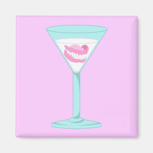 Dentures False Teeth Martini Magneet (Voorkant)