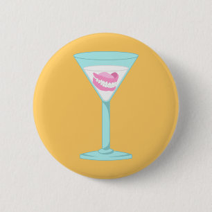 Dentures False Teeth Martini Ronde Button 5,7 Cm
