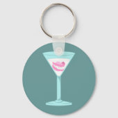 Dentures False Teeth Martini Sleutelhanger (Voorkant)