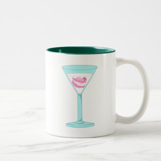 Dentures False Teeth Martini Tweekleurige Koffiemok (Rechts)