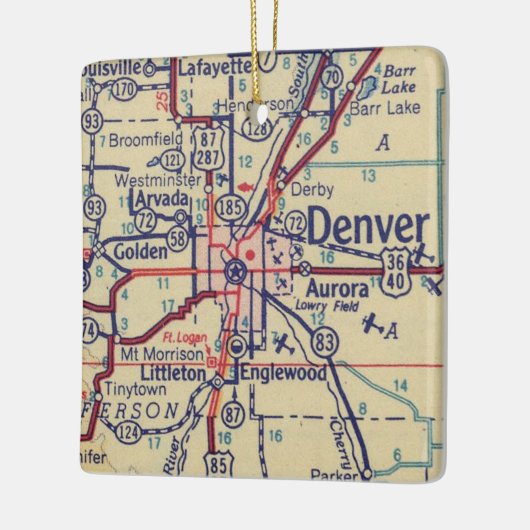 Denver 1948 kaart keramisch ornament (Links)