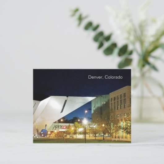 Denver Art Museum , nieuw en oud Briefkaart (Staand voorkant)