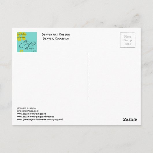 Denver Art Museum , nieuw en oud Briefkaart (Achterkant)