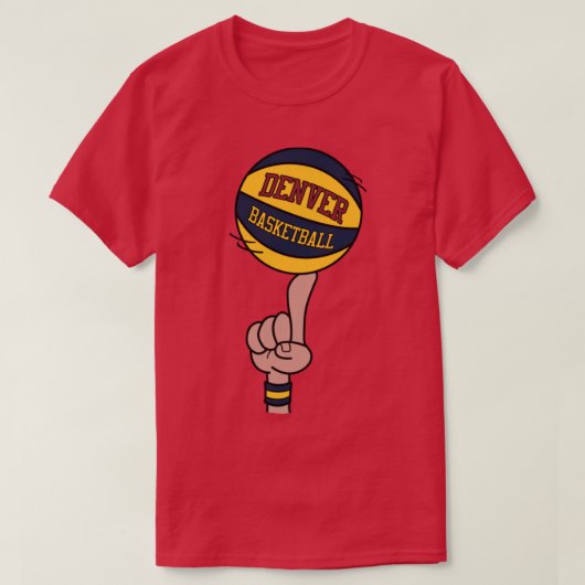 Denver Basketbal Finger Spin T-shirt (Design voorkant)