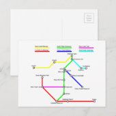 Denver Bike Map Postcard Briefkaart (Voorkant / Achterkant)