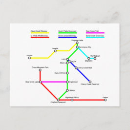 Denver Bike Map Postcard Briefkaart