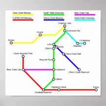 Denver Bike Map Poster